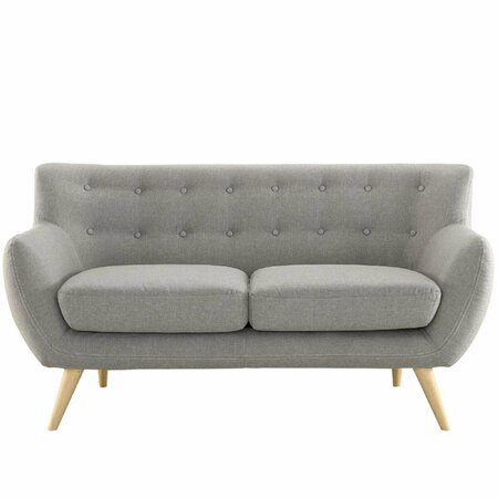 PRIMEWIR Remark Loveseat in Tufted Light Gray Fabric with Natural Finish Wood Legs EEI-1632-LGR